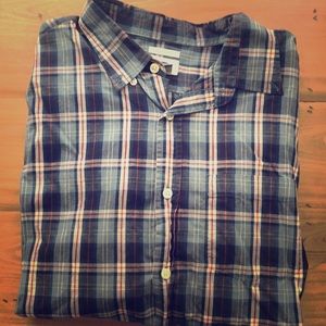 Old Navy- Plaid-Blue/Red/White- Button Down- XL